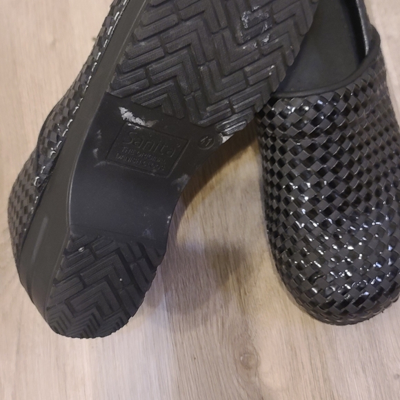 Sanita Black Leather Clogs - Picture 5 of 6